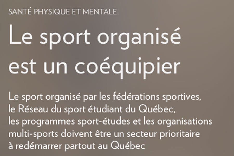 À Votre Tour De Signer La Lettre Ouverte: Le Sport Organisé Est Un Coéquipier